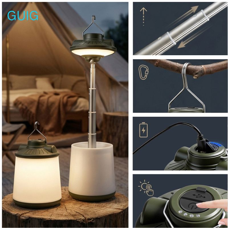 Outdoor Adventure Ni - 新しい伸縮式RGBキャンプライトUSB充電式ポータブル屋外ランタンテントランプ2000mah屋外ハイキングナイトハンギングランプ