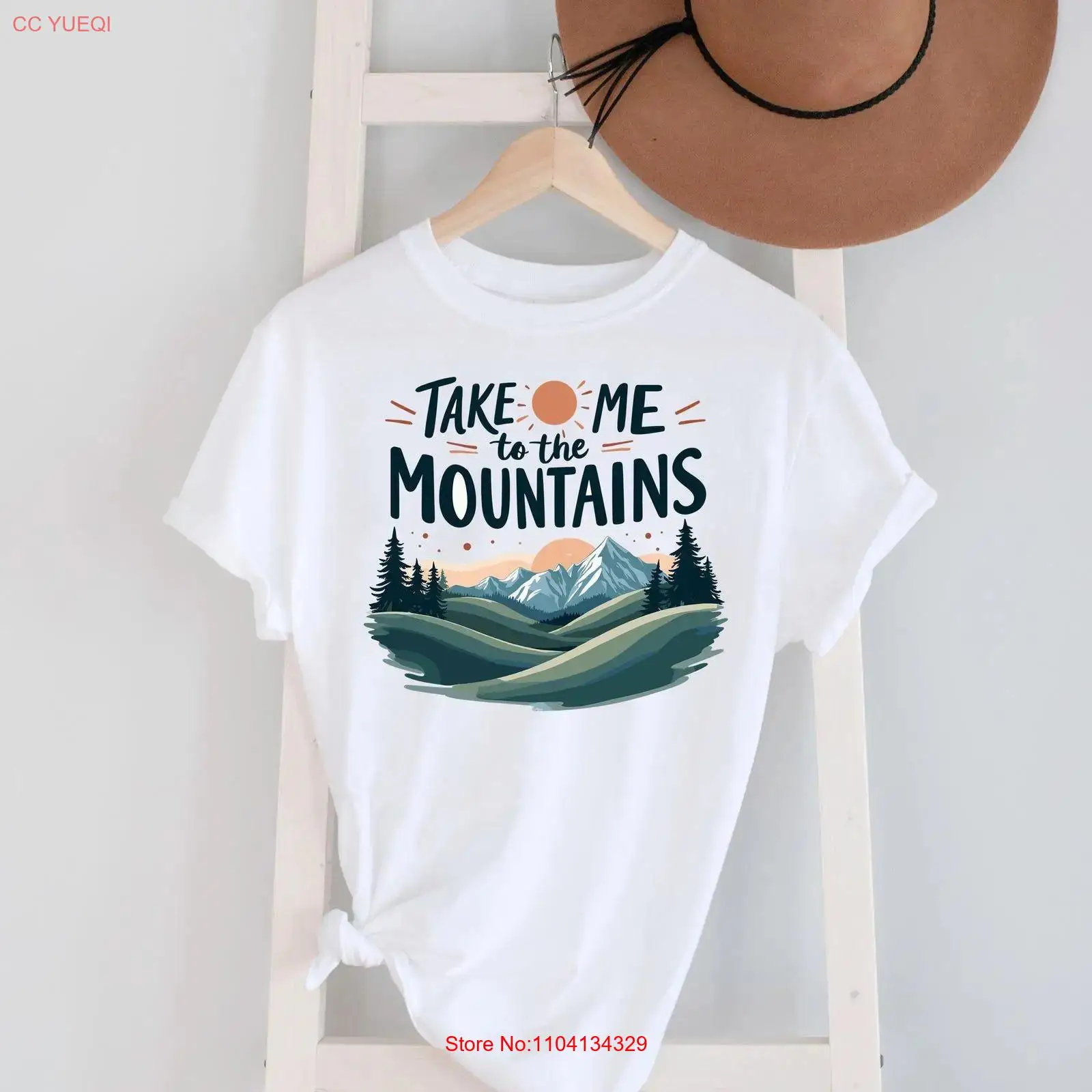Outdoor Adventure Quotes Short - 私を山に連れて行ってください Tシャツ 自然をイメージした風景とモチベーションを高める引用句付き ハイカー向けアウトドアアドベンチャー ヴィンテージウォッシュ加工