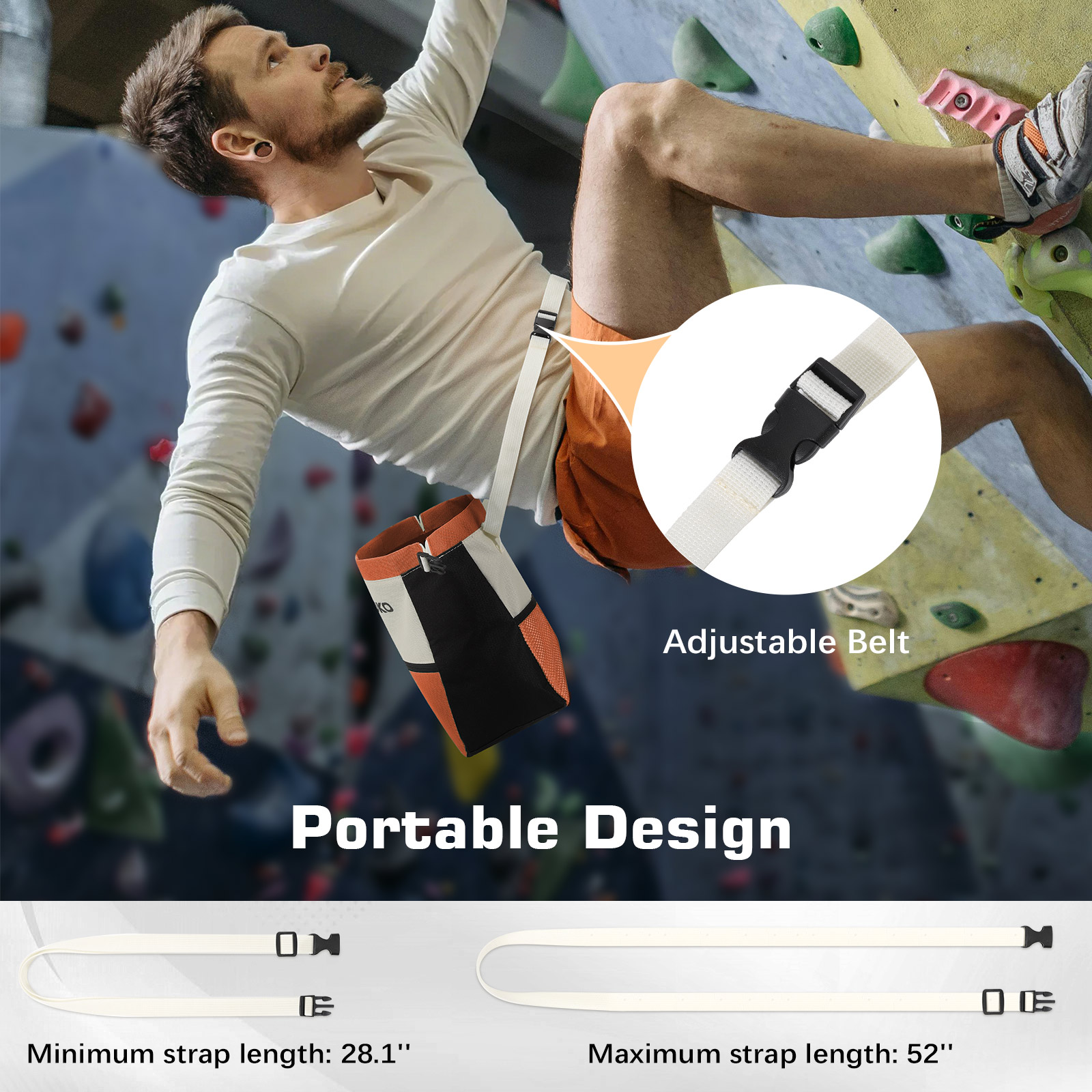 MoKo ロッククライミング用チョークバッグ 大容量クライミ - Chalk Bag Bouldering のレビューと価格