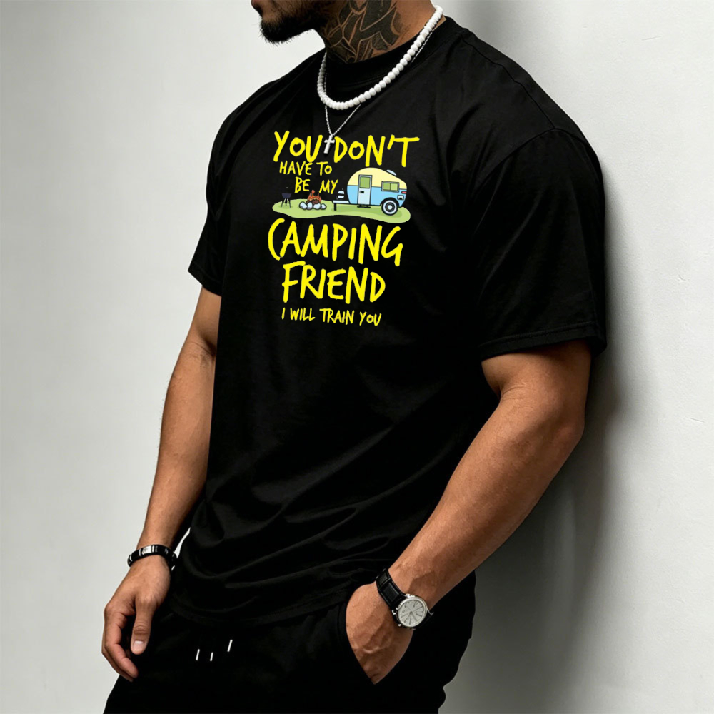 キャンプ キャンパートレーラー グラフィック メンズ Tシャ - Outdoor Adventure Quotes Short のレビューと価格