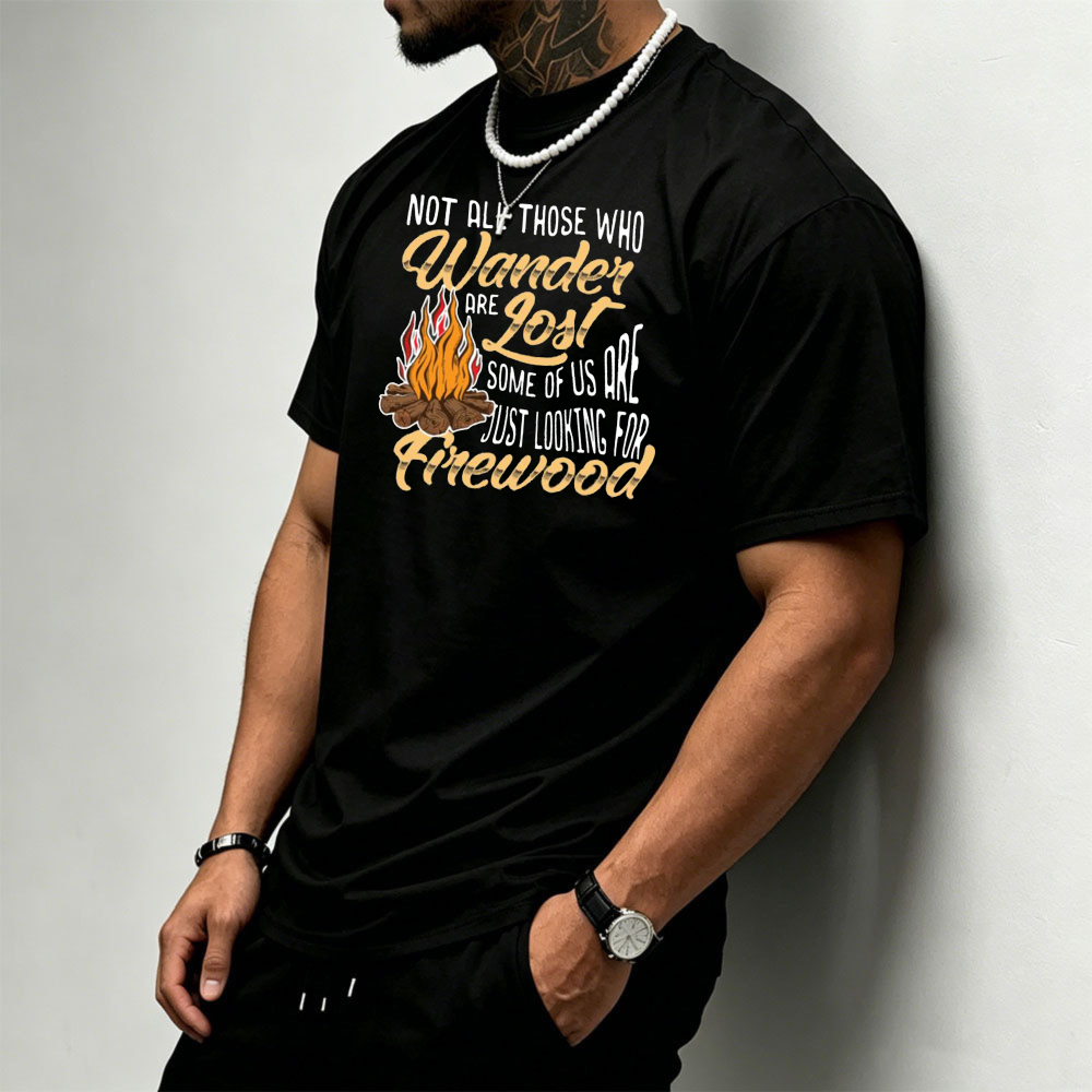 アンピング キャンプファイヤー グラフィック メンズ Tシャ - Outdoor Adventure Quotes Short のレビューと価格